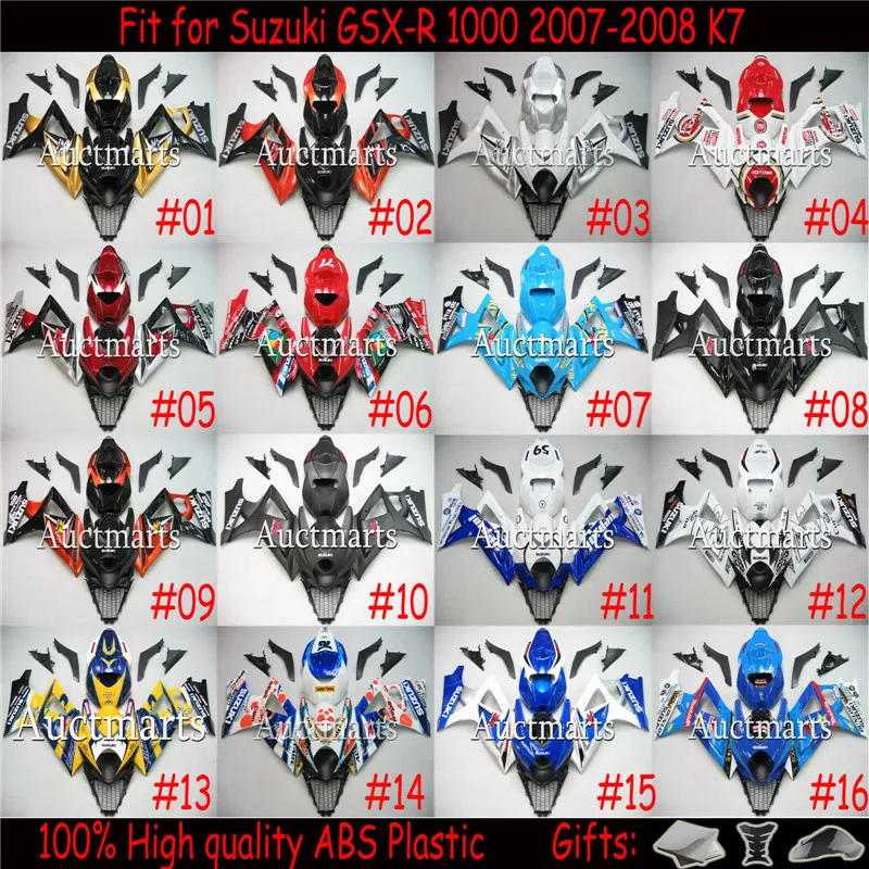 

For Suzuki GSX-R 1000 K7 2007 2008 ABS Plastic motorcycle Fairing Kit Bodywork GSXR1000 07 08 GSXR 1000 GSX 1000R CB001