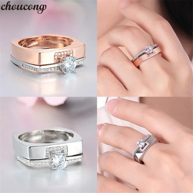 

choucong Vintage Court Ring Set 925 sterling Silver Pave AAAAA cz Statement party Wedding Band Rings For Women Bridal Jewelry