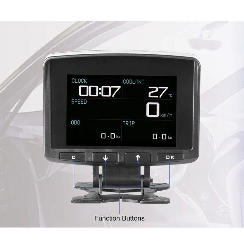 

Mr Cartool X50 PRO HUD Head Up Display Car OBD2 ODB Digital Meter Alarm Fault Code Water TEMP Guage Digital Voltage Speed Meter