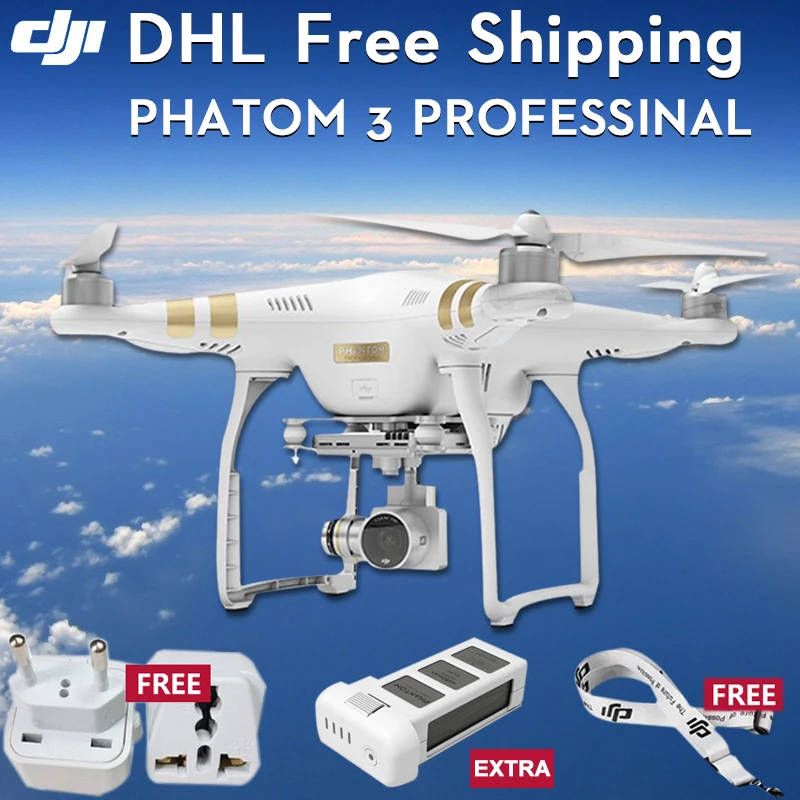 (With1 batteries) Original Dji phantom 3 professional Drone with 4K