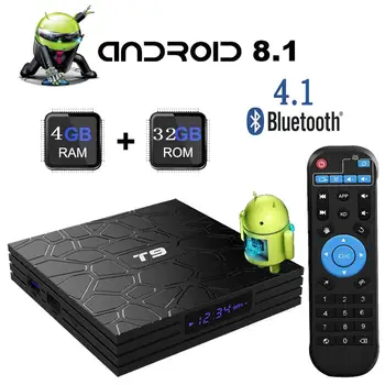 Android TV Box T9 Android 8.1 RK3328 4K Bluetooth TV Set Top Box 3D Media Player 4GB RAM 32GB ROM Digital Android TV Box Google Android TV Box T9 Android 8.1 RK3328 4K Bluetooth TV Set Top Box 3D Media Player 4GB RAM 32GB ROM Digital Android TV Box Google