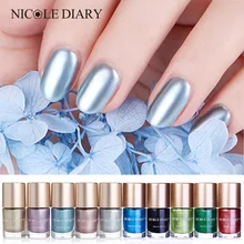 NICOLE DIARY 9 мл Лак для ногтей металлик зеркальный эффект Блестящий лак для ногтей, метал лак красный синий зеленый 10 цветов