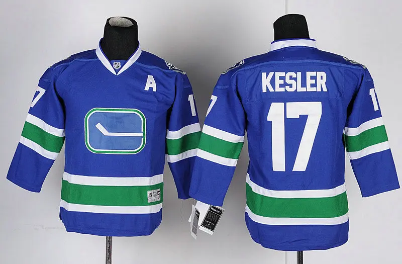Youth Hockey Jerseys Vancouver Canucks 17 Kesler Blue With A Patch