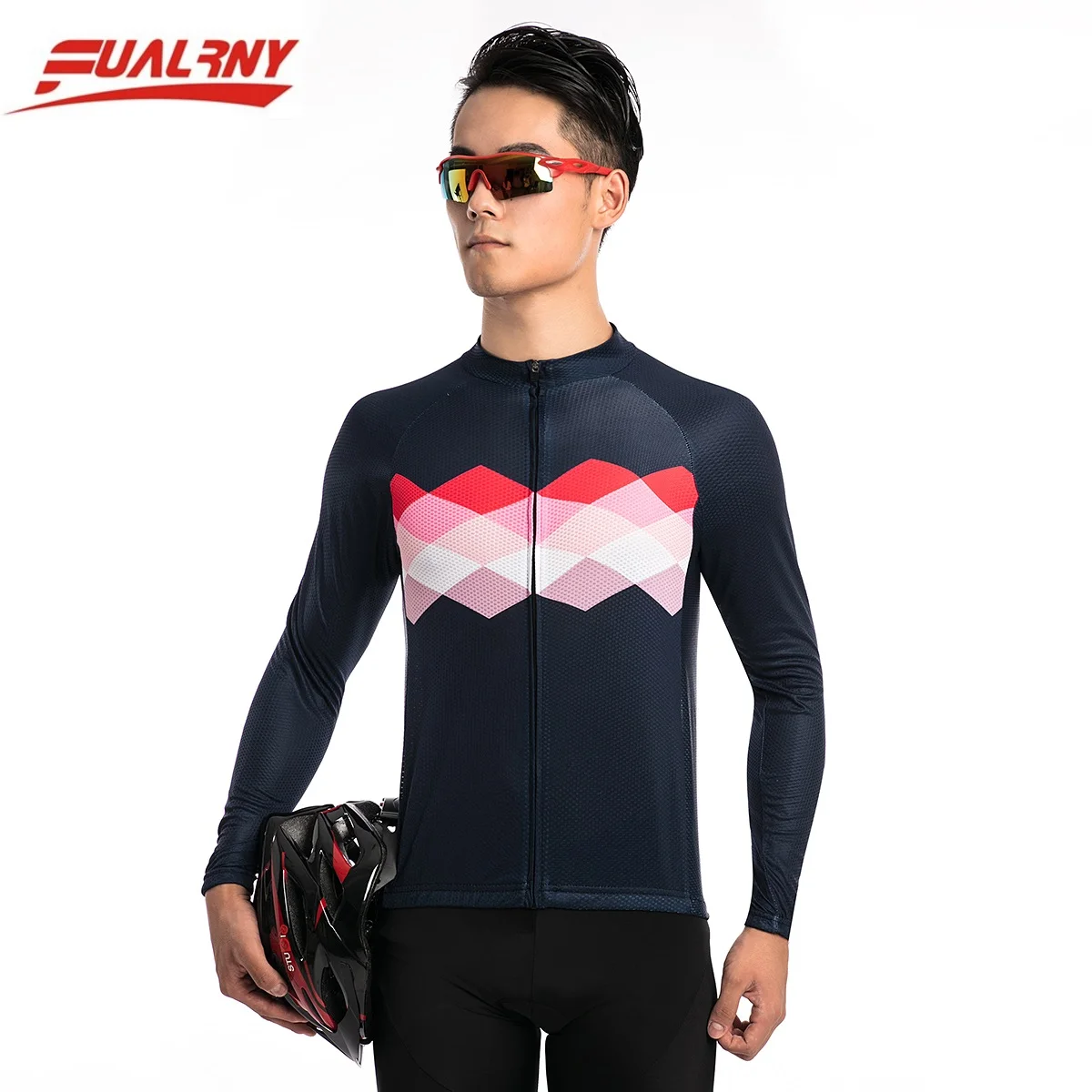 2018 FUALRNY Long sleeve Ropa Ciclismo Cycling Jersey 100% Polyester/Autumn Bicycle Clothing/ Bike Clothes For Man Bright chest