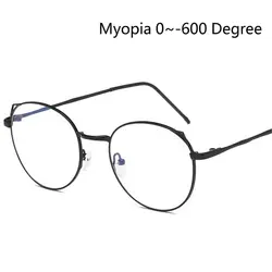 -6,0-1,5-2,0 до-1,0 готовые очки для близорукости Ретро кошачий глаз анти-синий свет близорукие очки Черная/Золотая оправа