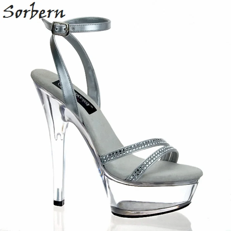 

Sorbern Womens Fashion Designer Sandals Strap Up Heels For Women Shoes Rhinestone Platform 5Cm Custom Color Ladies Sandalias