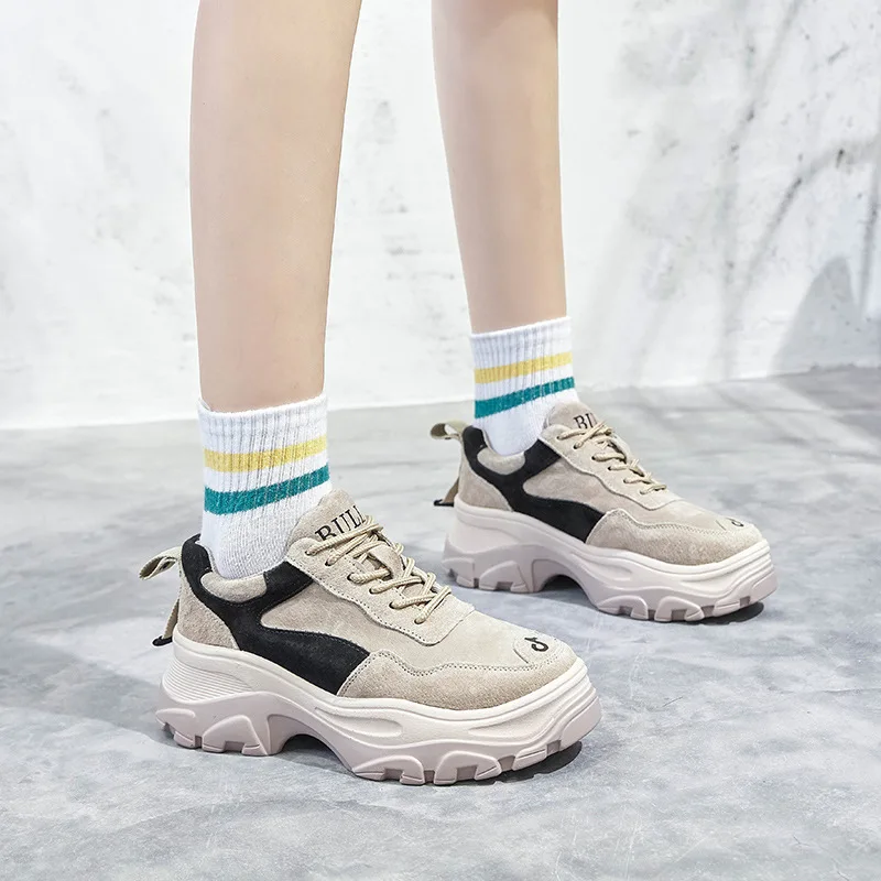 Mode Baskets Vulcaniser Respirantes Semelles Décontracté Lacets attaché noir De Épais Couleurs À Croix Mélangées Femmes Plate Couture Beige forme Chaussures Pw0O8nk