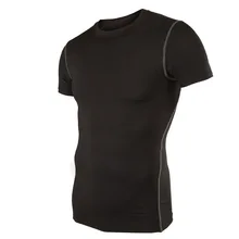 Мужская с коротким рукавом быстрый сухой Базовый слой рубашка Training Top сжатия camiseta masculino