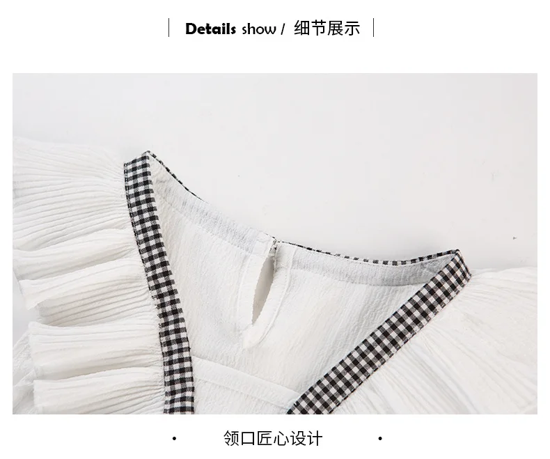 Casual Teen Girls Clothes 2019 New Summer Children Clothing Set Ruffles Tops Plaid Shorts 2Pcs Kids Suit For Girls Outfits 3-14Y (15)