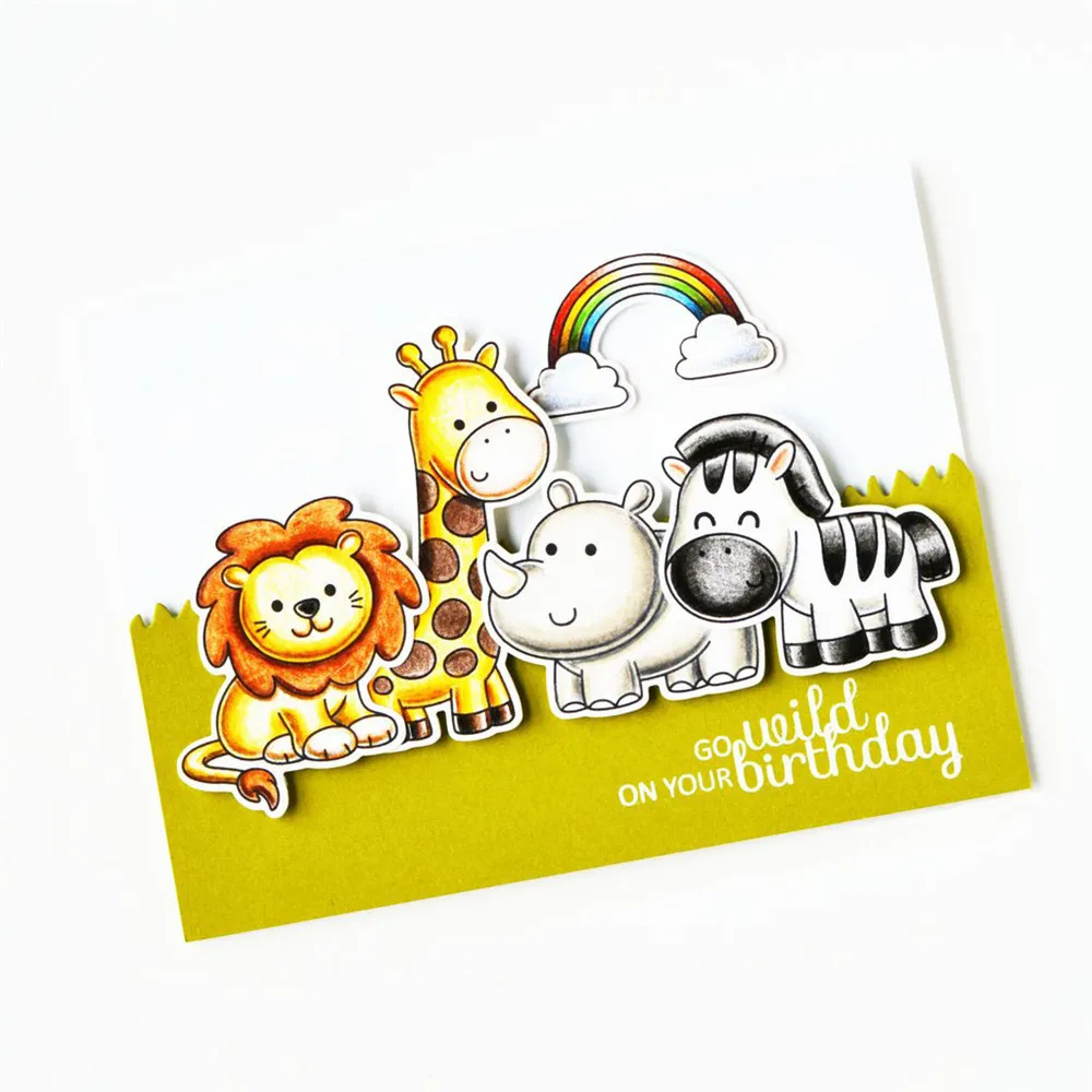 

New Lovely Animals Transparent Stamps+Metal Cutting Dies Scrapbooking Embossing For DIY Paper Crafts Photo Album Decorative