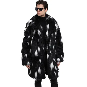 

Lanshifei Men Winter Fluffy Fur Coat Jackets Jumper Outwear Oversized Warm Autumn Outwear Men Plush Long Sleeve Faux Fur Jacket