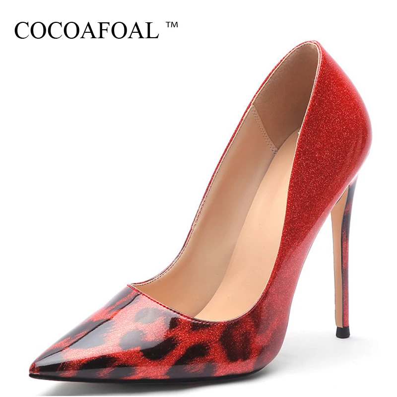 

COCOAFOAL Leopard Gold Women's High Heels Shoes Woman Wedding Shoes Party Pumps Plus Size Fashion Sexy Red Pointed Toe Pumps