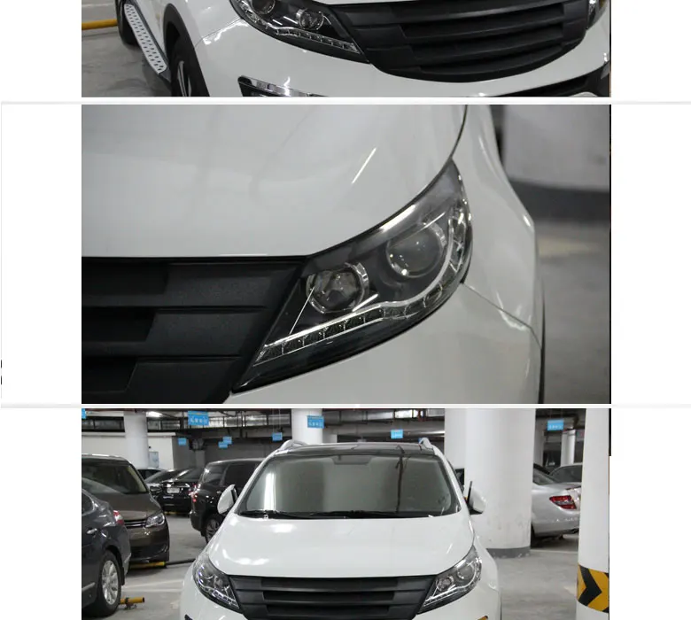 Автомобильный стайлинг фары для Kia Sportage R 2011-2013 светодиодный головной фонарь светодиодный дневной ходовой свет светодиодный DRL