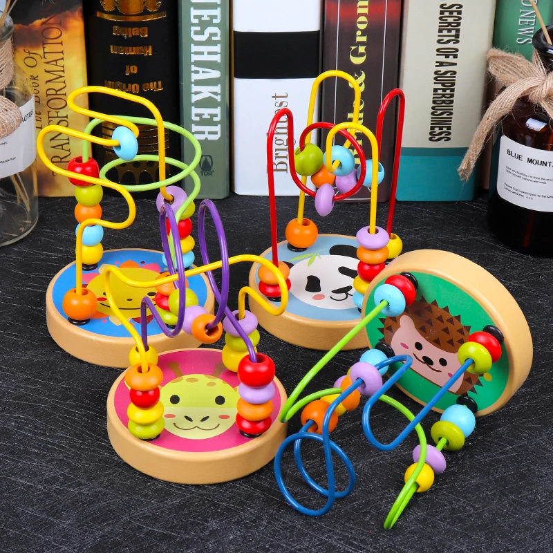

boy girl string beads around small beads Hobbies Learning Education Augmented Reality Toys a good wooden gift for child