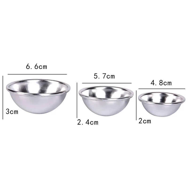 6 шт./упак. Бомбочки для ванны Алюминий сплав шар Сфера 3D Бомбочки для ванны торта силиконовая форма для выпечки печенья прессформы торта 4,8 см 5,7 см 6,6 см