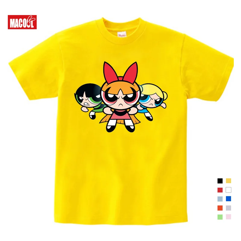 3T-9T Hot Sale The Powerpuff Girls Children's T Shirt Blossom Cotton Short Sleeve Tshirt Clothes Girls 2019Fun T-shirt for Baby