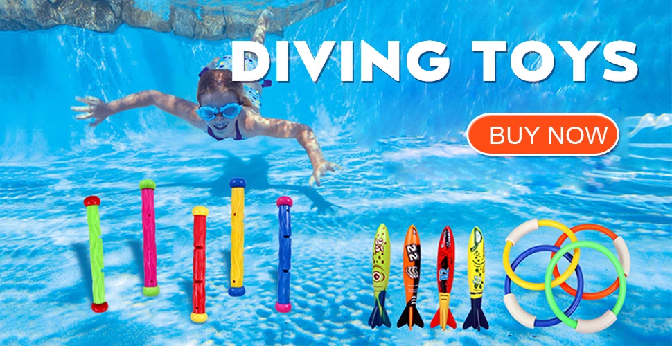 Swimming Pool Diving Toys Great accessories for water games Sold by Household Suppliers Jinying Toys Firm Training dive toys for learning to swim Pool supplies for adults and kids set of 4