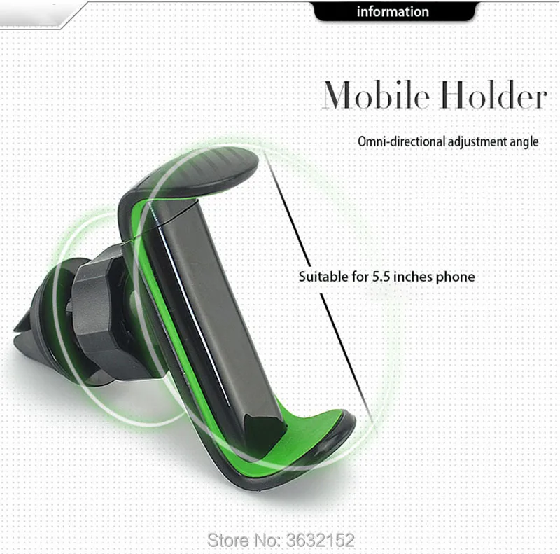 Car Phone Holder for Air Vent Mount Holder Stand 360 Rotation Mobile