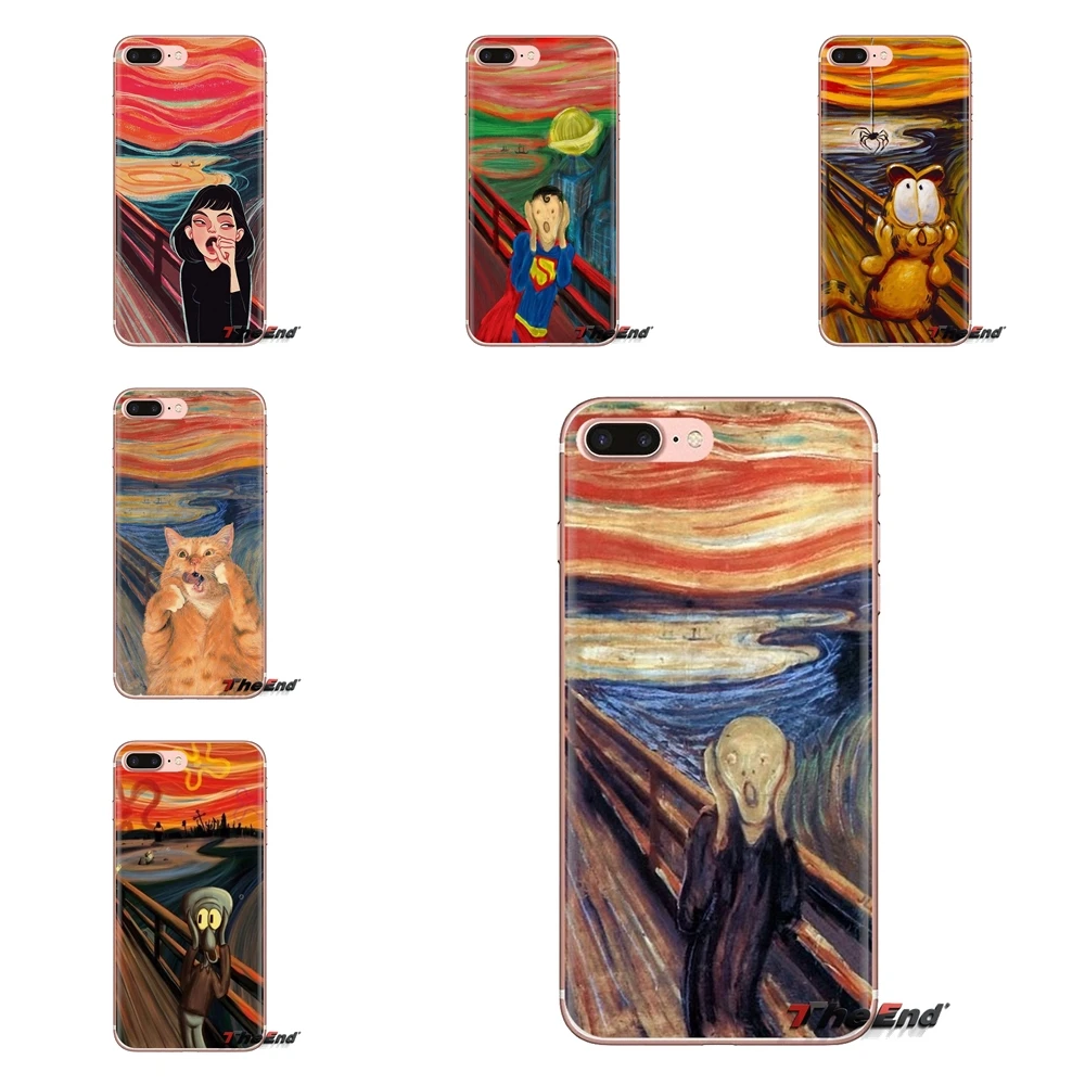 

For Huawei Mate Honor 4C 5C 5X 6X 7 7A 7C 8 9 10 8C 8X 20 Lite Pro Transparent Soft Cases Covers Screaming Edvard Munch Mickey
