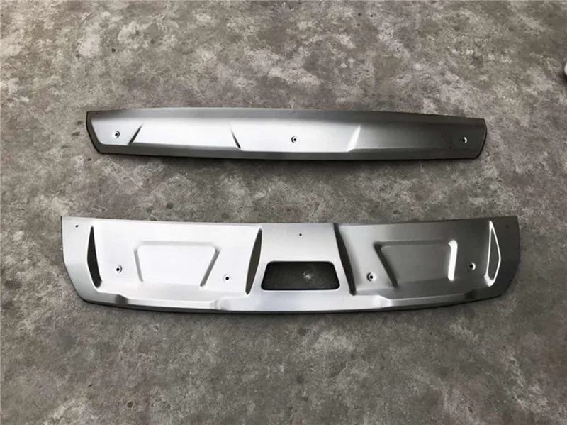 2PCS metal front + rear bumper bottom guard protector with key hole For