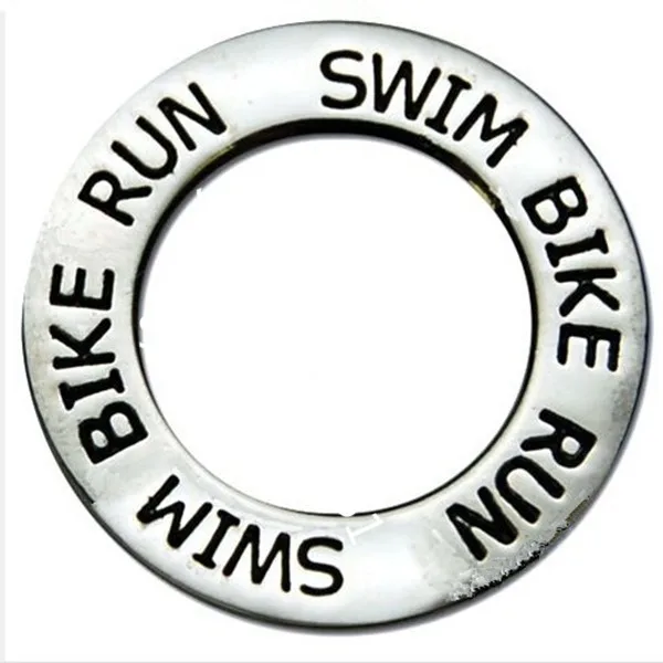 C100954 Triathlon Message Ring Charm