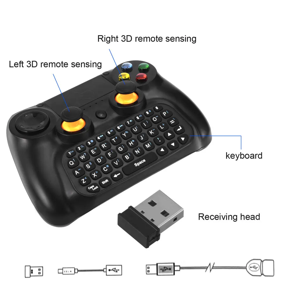3 in 1 Multifunctional Wireless V3.0 Gamepad Controller with Keyboard and Touchpad 360-degree Flip