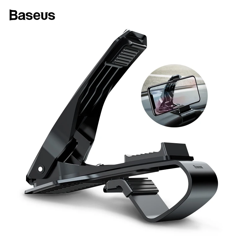 

Baseus Dashboard Car Phone Holder For iPhone X 8 7 Samsung S9 S8 Mobile Phone Holder 360 Degree Adjustable Clip GPS Car Holder