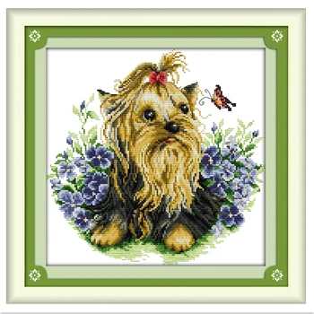 

Puppy Needlework Home Decoration Chinese Counted Cross Stitch Pattern 11CT 14CT Printed On Canvas Embroidery Cross Set DIY SET