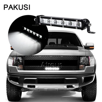 

PAKUSI 18W Car Single Row LED Light Bar 12V Spot For ATV 4X4 Truck Offroad Driving Fog Lights DRL for Lada Renault Toyota Honda