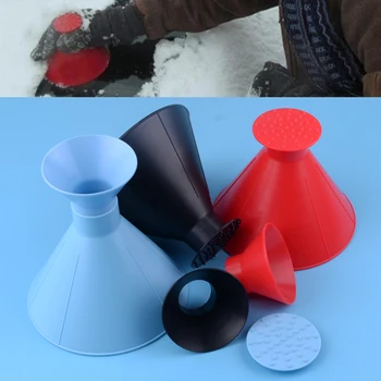 

CITALL Black/Red/Blue Car Window Windshield Ice Scraper Cone Shaped Miracle Snow Wiper Funnel Remover Tool