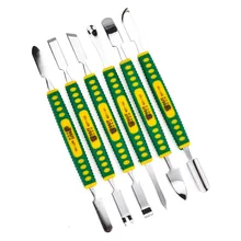 Лучший 6 шт. металлический спуджер с двумя концами Набор для iPhone iPad планшета для мобильных телефонов Бренд prying Opening скребок; для ремонта набор инструментов