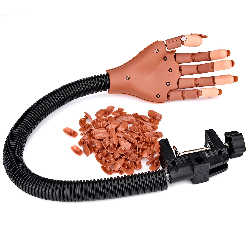 

Professional 1 Practice Hand+100pcs Nail Tips Nail Art Hands Tool Adjustable Nail Art Model Hands Diy Manicure Tool For Training