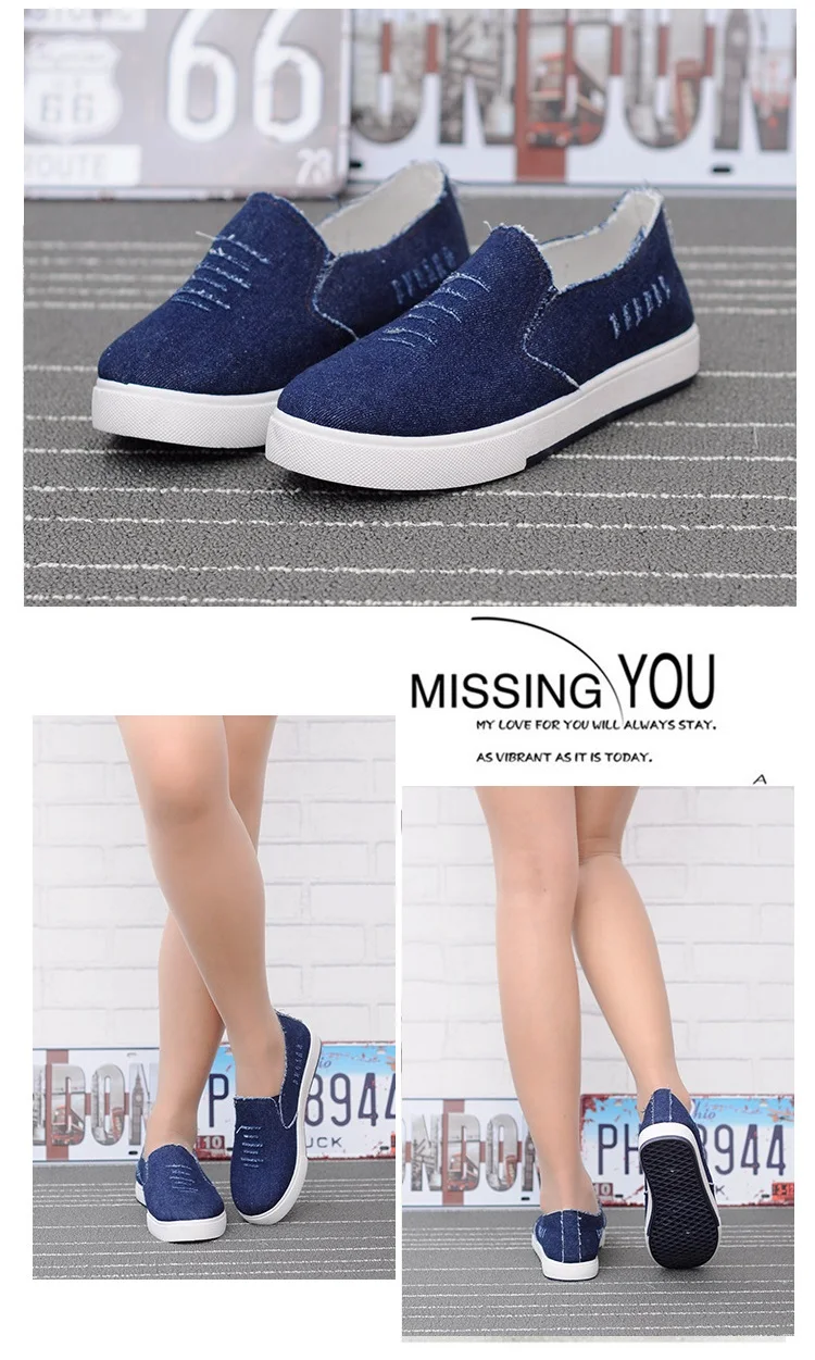2017 Summer 35-44 Women Casual Lovers Shoes Secant Denim Slip-On Solid Breathable Comfortable Wear resistant  platform shoe 141 (3)
