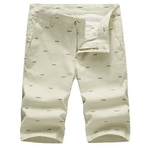 New Fashion Mens Linen Shorts 2017 Summer Brand Men Shorts Homme Stylish Print Casual Beach Shorts Men Short Pants 28~40 stylish straight leg checked print zipper fly shorts for men