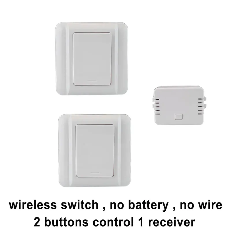 

Augia 2 buttons + 1 receiver remote light switch waterproof no battery no wire 20M long range push button wireless lamp switch