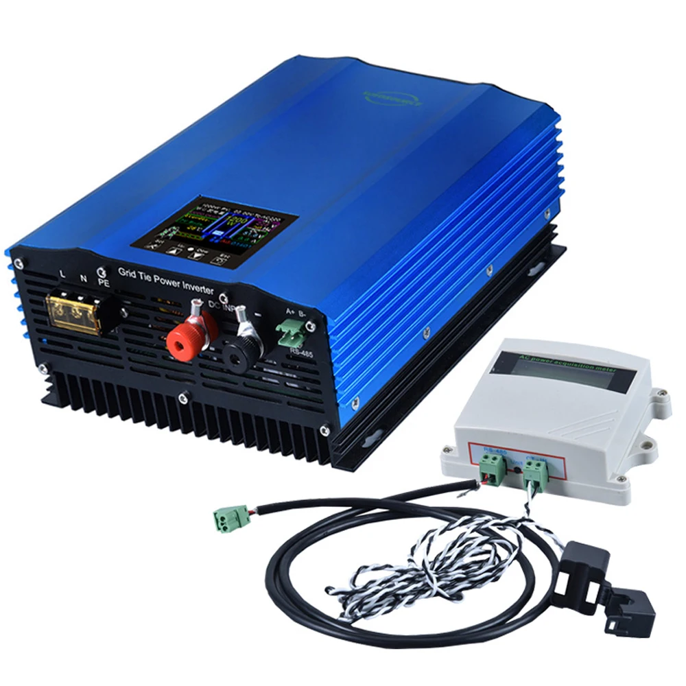 

Grid Tie Inverter 1000W Battery discharge with limiter Solar Panel MPPT Pure Sine Wave Grid Tie Inverter with clamp sensor