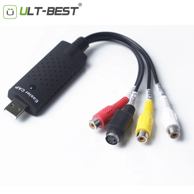 Ult-лучший Easycap USB2.0 адаптер видеозахвата для ПК ноутбука USB 2,0 Карта видеозахвата ТВ тюнер VCR DVD AV RCA аудио конвертер