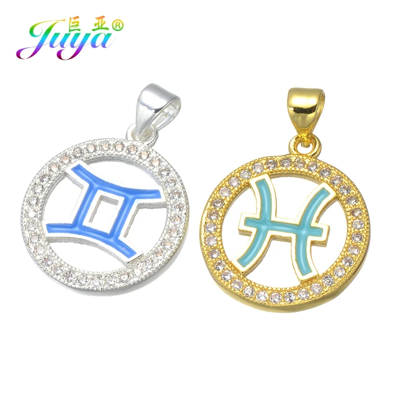

Supplies For Jewelry Making Accessories Handmade 12 Zodiac Birthstone Color Enamle Charms Fit Women Kids Gift Jewelry Making