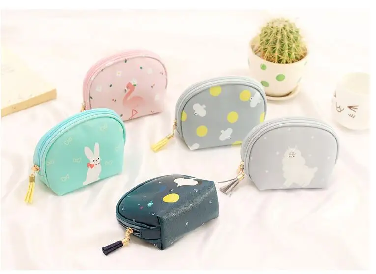 

Fashion Portable mini Cosmetic Bag Cartoon Printed small Sweet Cute Waterproof Storage Pouch Organizer Makeup Bag Toiletry Bag