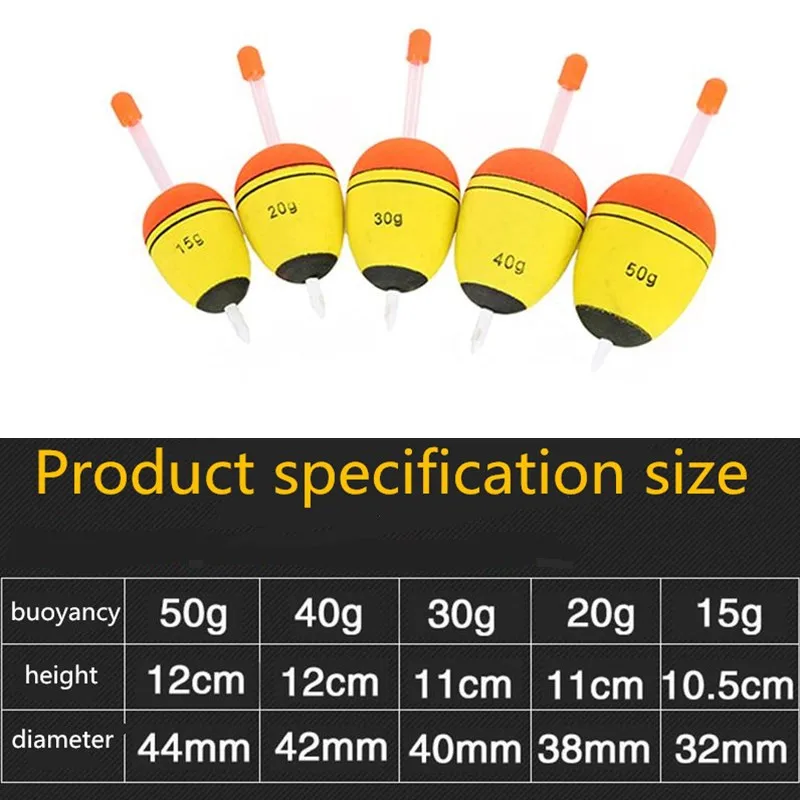 2 шт. поплавок для рыбалки 15 г, 20 г, 30 г, 40 г, 50 г, EVA поплавки для рыбалки на животе, светящийся светильник, буй, рыболовные принадлежности PESCA
