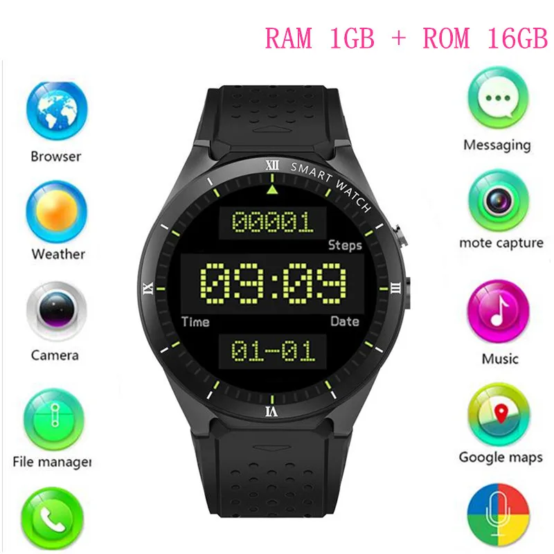

KW88 Pro Android 7.0 Smart Watch 1GB + 16GB Bluetooth 4.0 WIFI 3G Smartwatch men Wristwatch Support Google store Voice GPS Maps