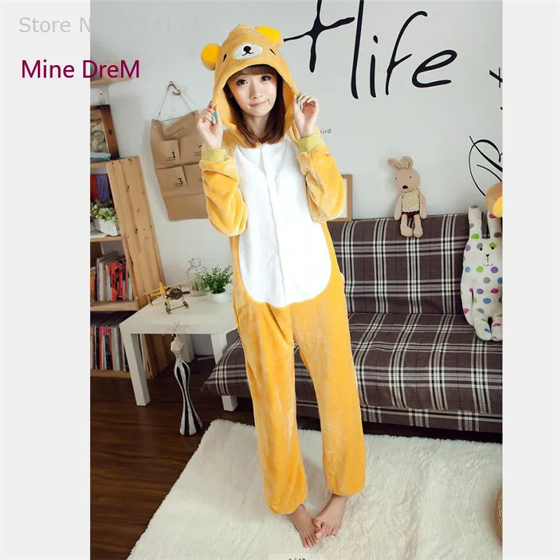 

Kigurumi Relax bear onesies Pajamas Cartoon Animal cosplay Pyjamas Adult Onesies costume party dress Halloween pijamas