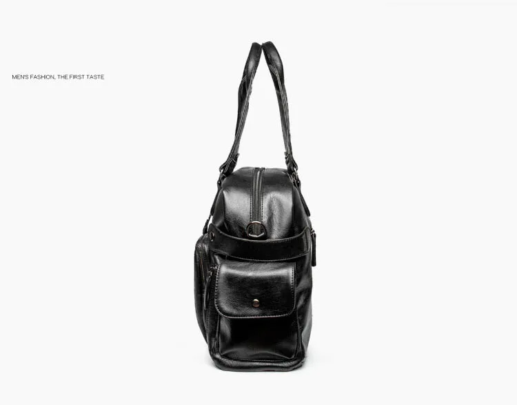 KUDIAN BEAR, простой мужской портфель, сумка-мессенджер, сумки на плечо, Большая вместительная сумка, деловая кожаная сумка для ноутбука, BIG007 PM49