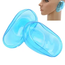 2 пары/4 шт. салонный цвет синий прозрачное силиконовое покрытие для уха краска для волос Щит защиты новые аксессуары для укладки