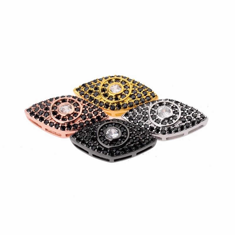 

Tukish NEW Zircon Hollow Evil Eye Connector Charms Spacer Beads fit Diy Bracelets Handemade Jewelry Making Findings For Gift