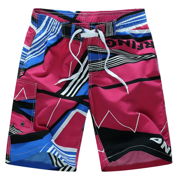 Мужские брюки больших размеров 4XL 4XL 7XL модные быстросохнущие Летние повседневные свободные пляжные шорты удобные шорты с принтом Y1228 - Цвет: Hot Pink