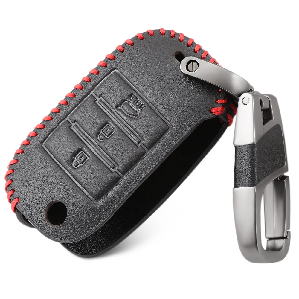 

3 Buttons leather Car Remote Flip Key Cover Case Fob Shell Holder for KIA Sorento Cerato K3 Rio K2 Sportage Optima K5 Soul