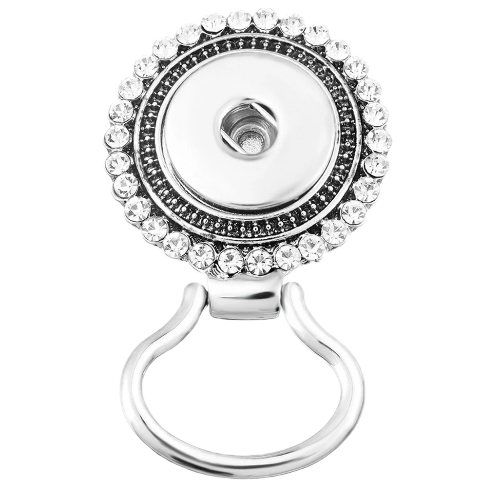 Silver Alloy Snap Button Magnetic Eyeglass Spectacles Sunglasses Holder ID Badge Eye Glasses Brooch Pin Hook