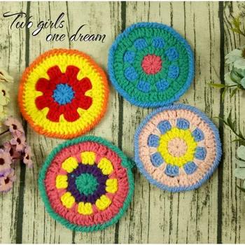 

DIY Blended Colors 11cm Round Coaster Hand Crochet Doilies Wedding Gift Table Decor Doily Placemat Clothes Accessories 20pcs/lot
