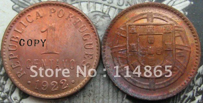 

1922 PORTUGAL 1 CENTAVO copy coins commemorative coins-replica coins medal coins collectibles badge